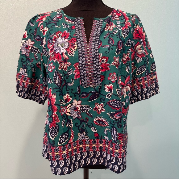 Talbots Gorgeous Garden popover blouse - Picture 3 of 10